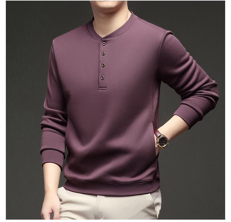 Men's Winter Fleece-Lined Long-Sleeve Casual Sweatshirt