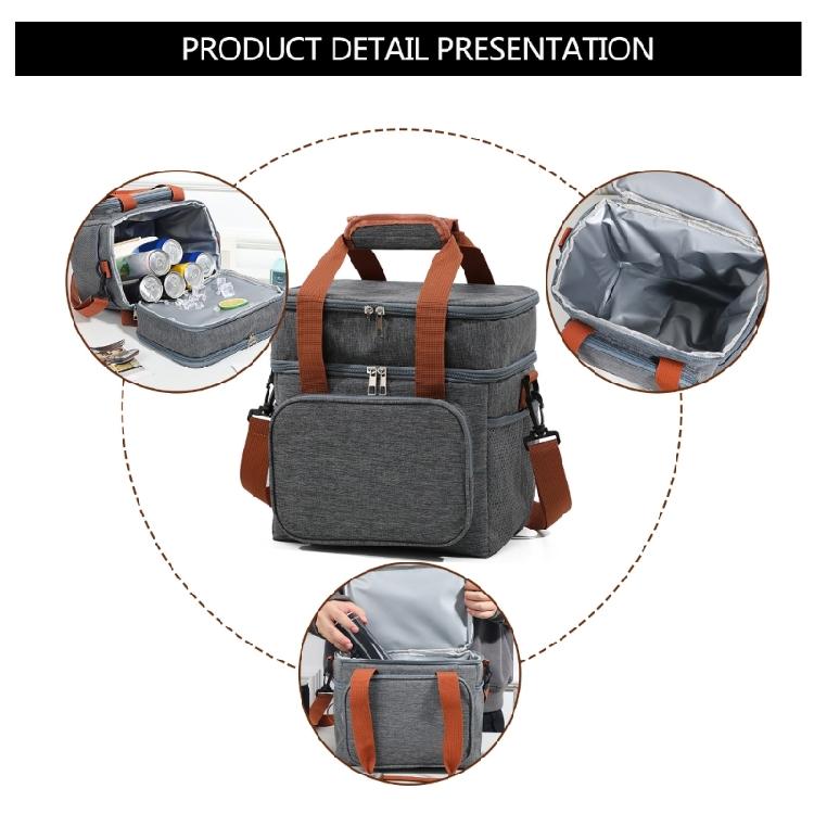 Lunch Box Thermal Bag Insulated Bag Large Capacity Picnics Bag Double Layers Lunch Bag Coolers Bag for Man
