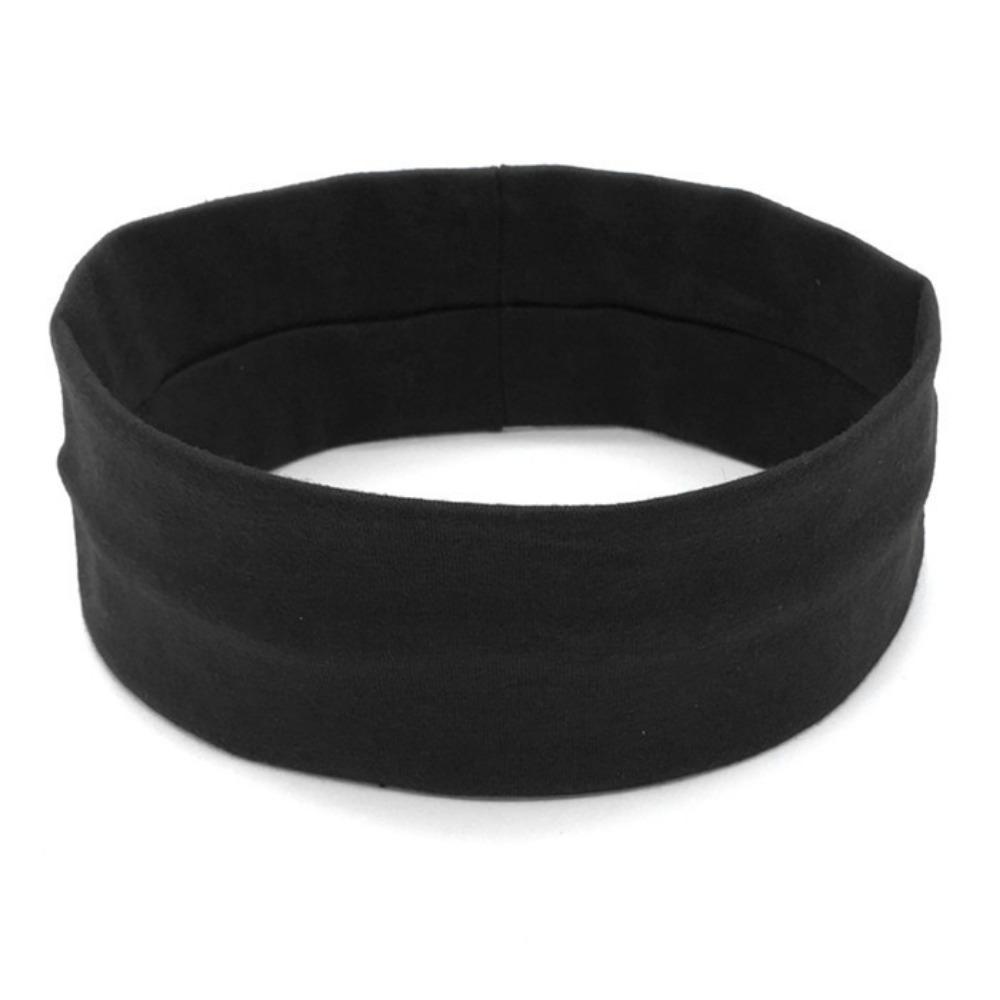 

Fashion Solid Color Turban Headbands, Elastic Knotted Hair Hoop for Women Daily Wear чёрный