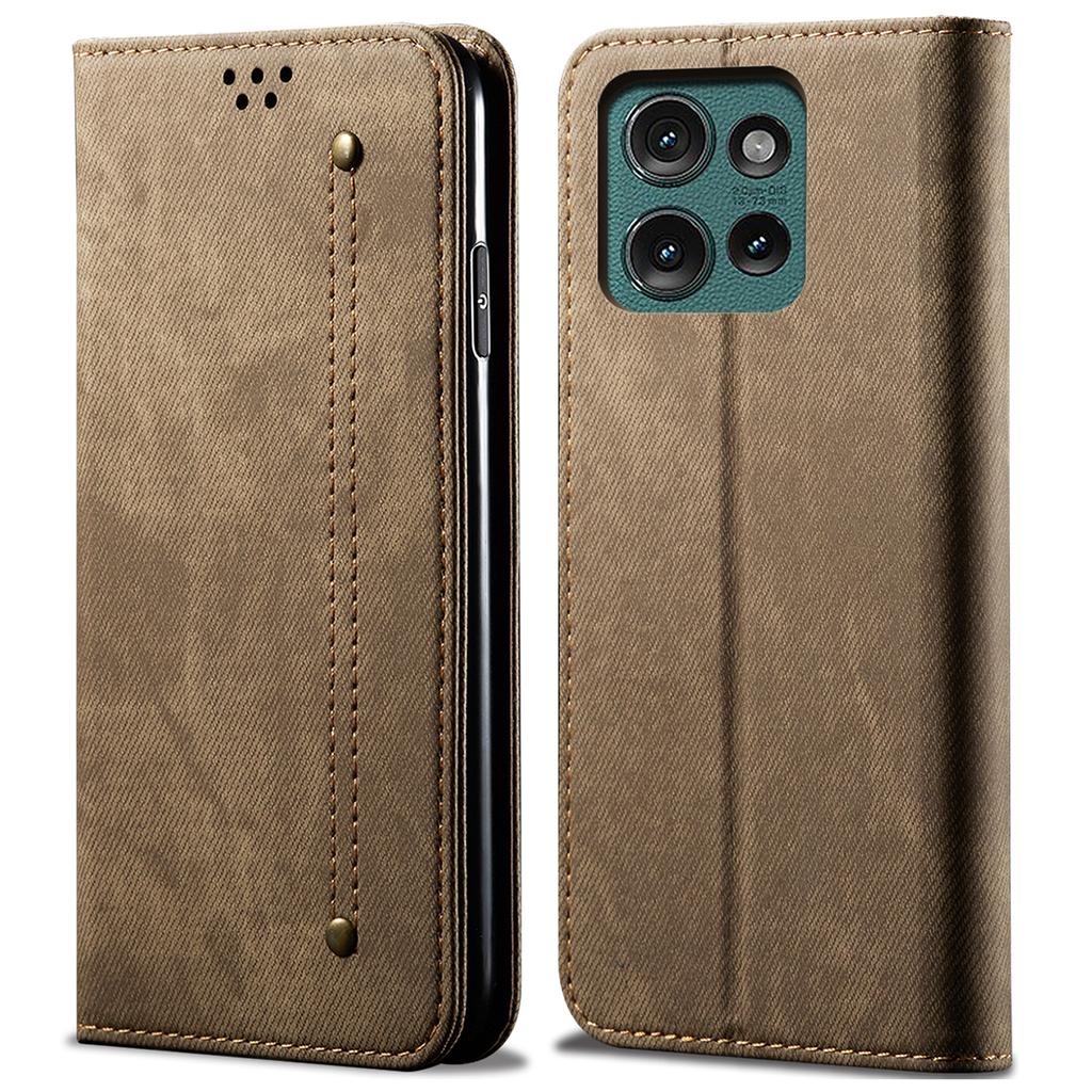 For Motorola Edge 50 Neo 5G/Moto S50 5G/Thinkphone 25 5G Case Jeans Cloth Texture Anti-Scratch Leather Stand Phone Cover