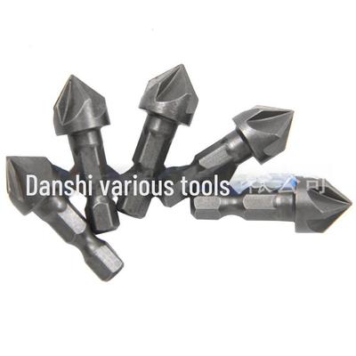 12.5mm Hex Handle 5-Edge Chamfering Tool: Woodworking Countersink Bit for Enlarging, Deburring, and Hole Opening