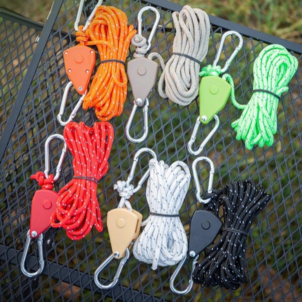 

6mm Tent Wind Rope 5M Tent Fastener Rope Durable Reflective Camping Tent Rope Hiking чорний