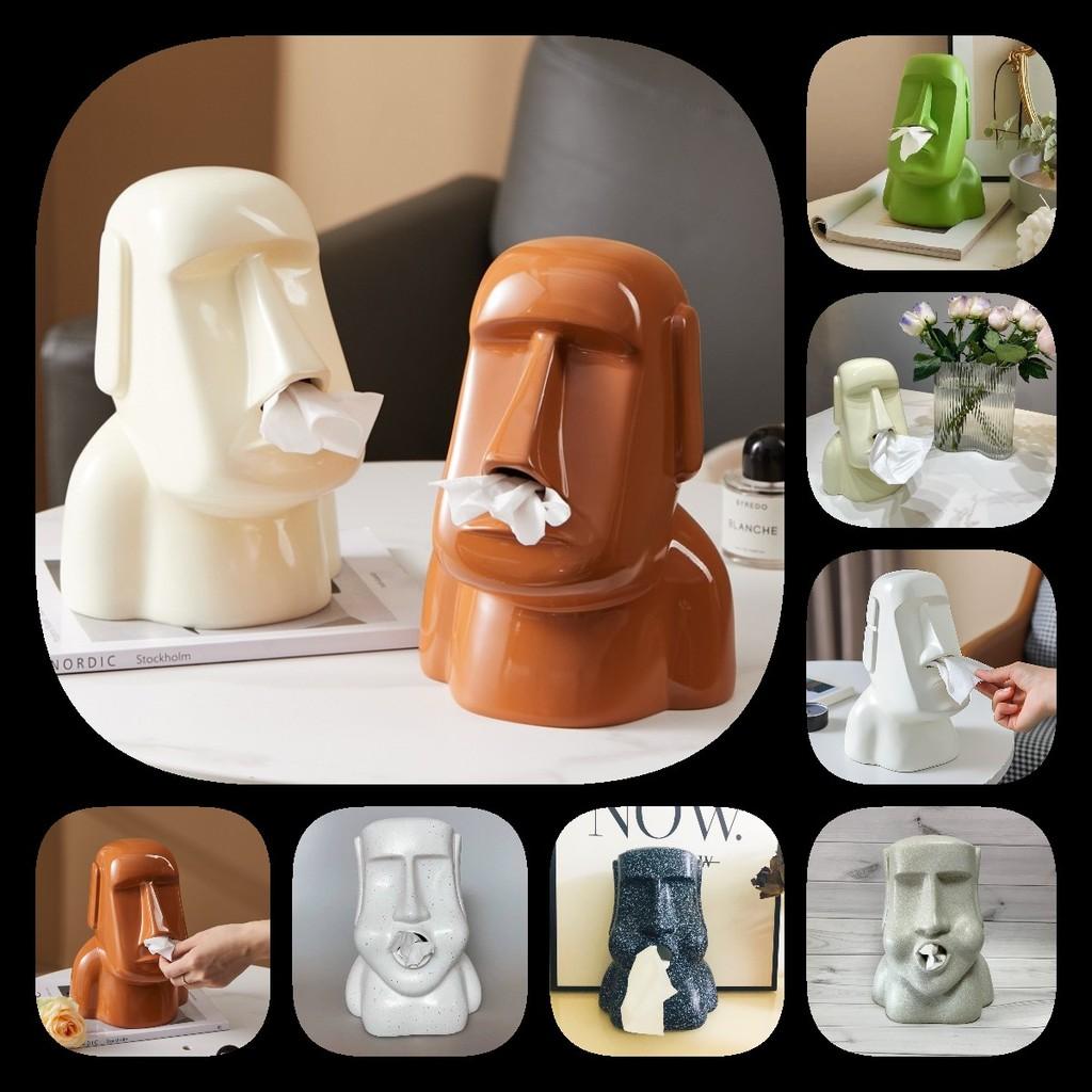 Box Tissue Moai Creative Table Living Room Fun Easter Household Supplies Storage