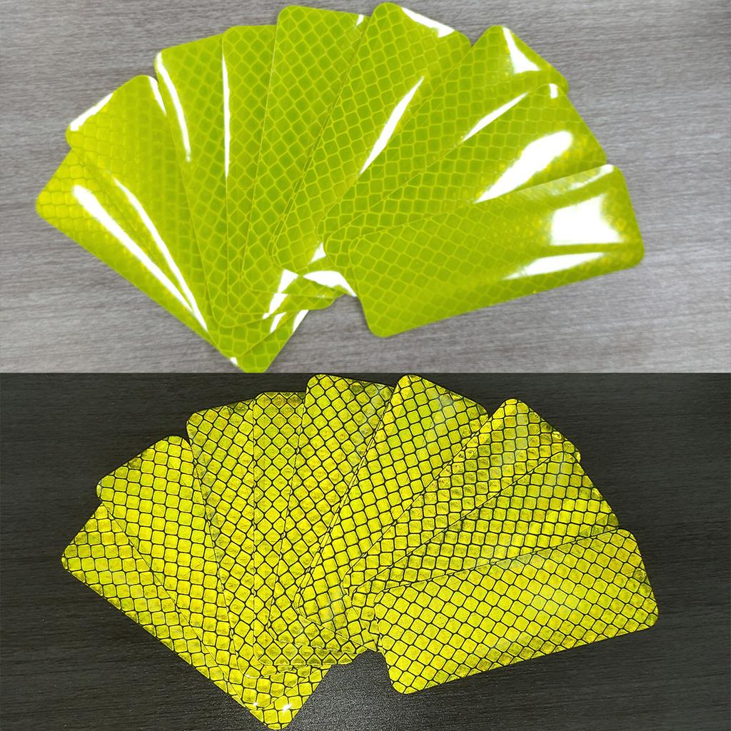 10pcs Car Bumper Reflective Stickers 3x8cm Reflective Warning Strip Tape Safety Secure Reflector Decals for Enhanced Visibility
