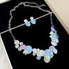 3 pcs/set Zinc Alloy Geometric Round Jewelry Set Colorful Enamel Lightweight Necklace Earrings Set Multi Layer Irregular