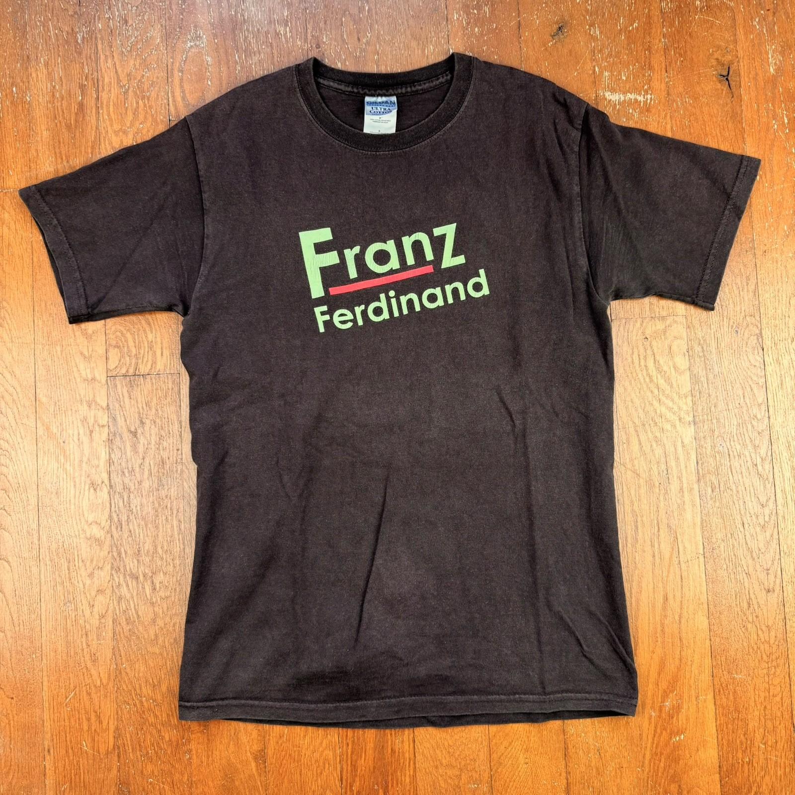 Vintage Franz Ferdinand Brown Rock Music Band T Shirt Size Small XL