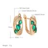 Korean Designer Green Zircon Minimalist Geometric Women's Earrings
