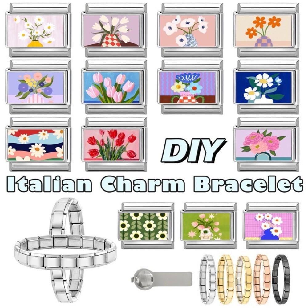 Colorful Charm Italian Links Cartoon Charm Bracelet Link  for Making DIY Jewelry