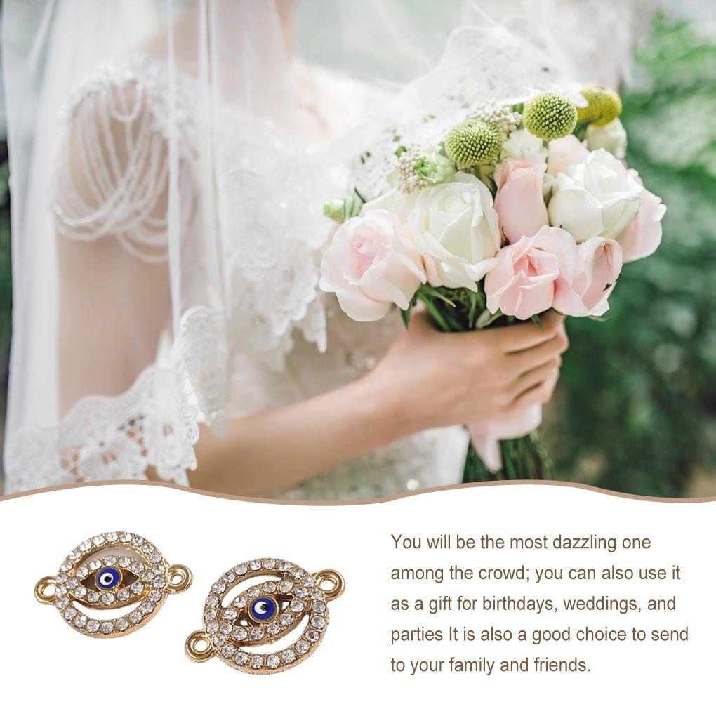 10 Pieces Eye Pendant Charm Round Hole Connector Handmade Mini Hanging Decor Women Keychain Jewelry Making Accessories