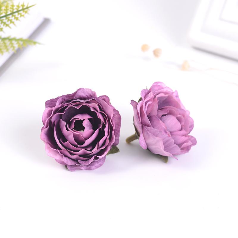 5/10PCs Rose Artificial Flowers 5CM Fake Flowers for Home Room Decor Garden Wedding Marriage Decoration DIY Gifts Accessories