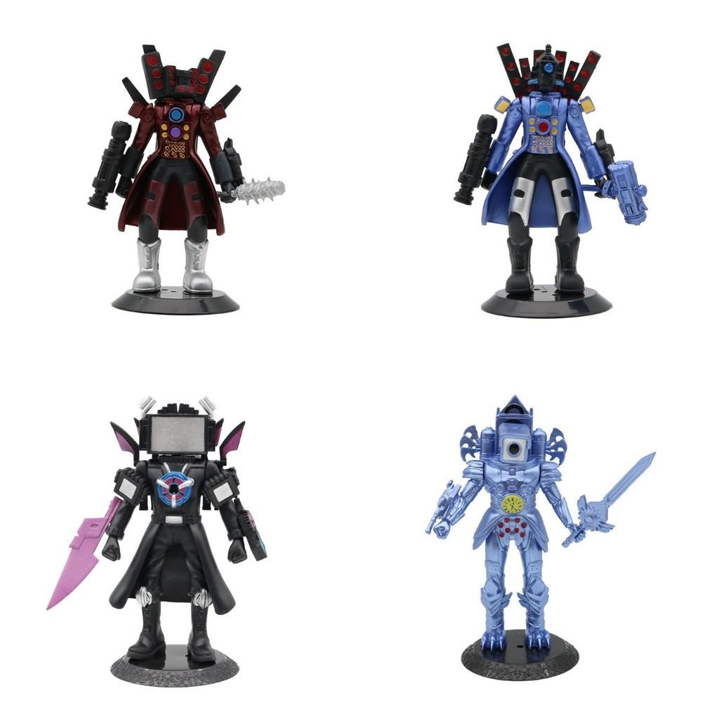 High Quality Pvc Titan Clock Man Figure Large Golden Warrior Model For Collectors