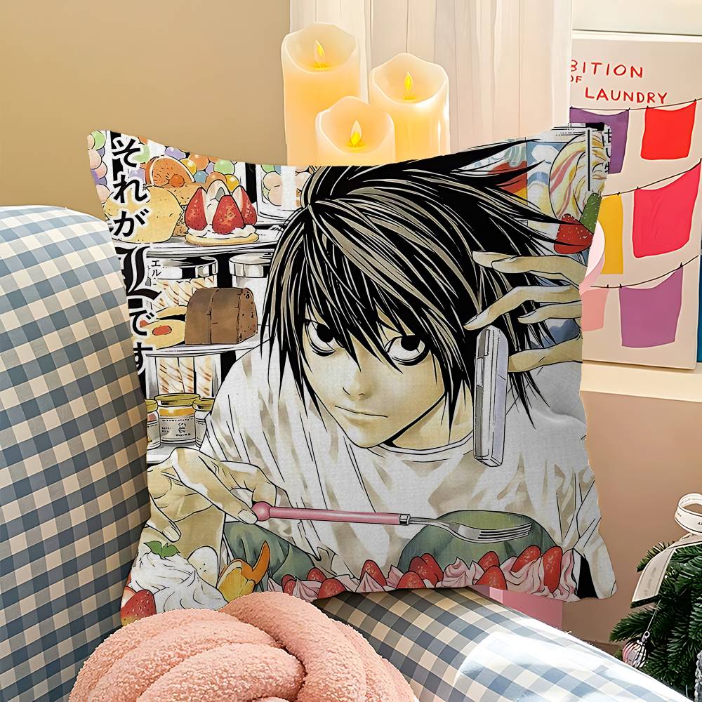 Anime-Kissen mit Todesbotschaft – Geschenkidee für Zuhause, Büro oder Schlafzimmer – Sofakissen, Autokissenbezug