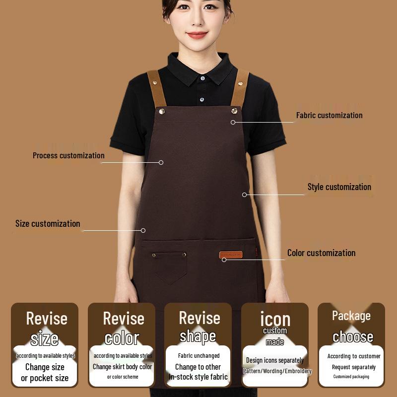 Custom Waterproof & Oilproof Apron - Stain-Resistant Workwear for Kitchen & Advertising Gift