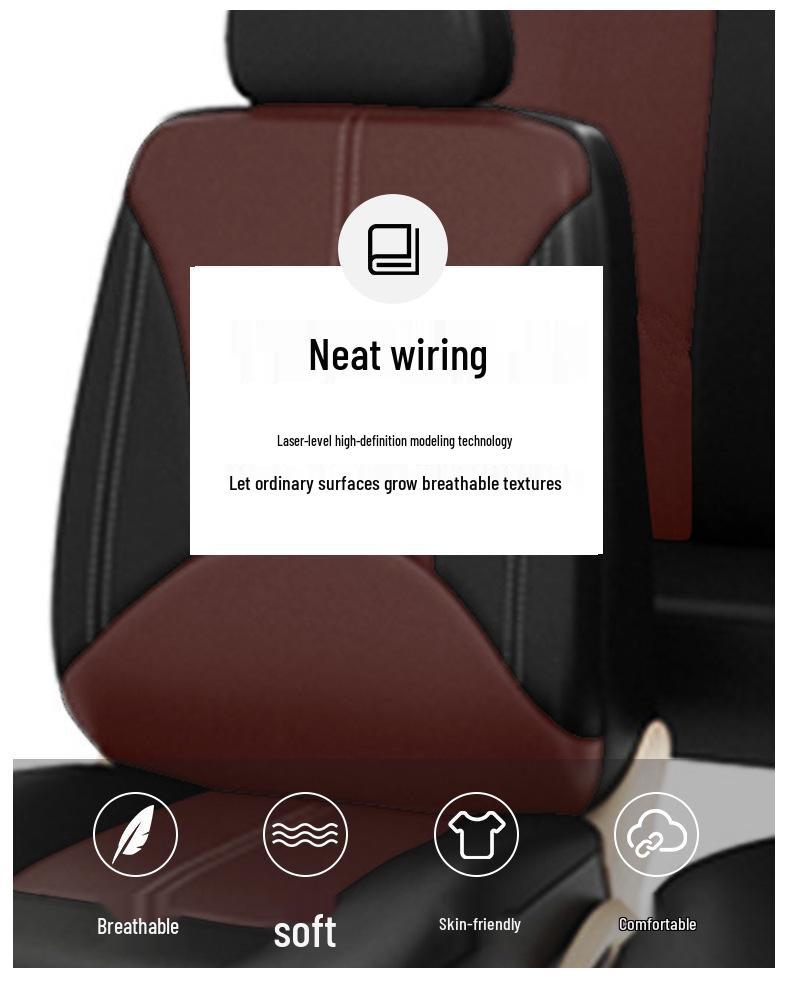 Premium PU Leather Cross-Border Patchwork Seat Cover: Durable, Soft, Comfortable, and Breathable Luxury Car Accessory
