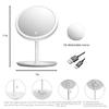 LED Makeup Mirror With Light Lamp With Storage Desktop Rotating Cosmetic Mirror Light Adjustable Dimming USB Vanity Mirror
