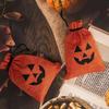 4 PCS Halloween Pumpkin Burlap Bags with Drawstring,Treat Bags Linen Goody Bags Candy Pouches  Halloween Party Favors Small Bags