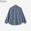 ZANZEA Women Turn Down Collar Loose Causal Long Sleeve Blouse