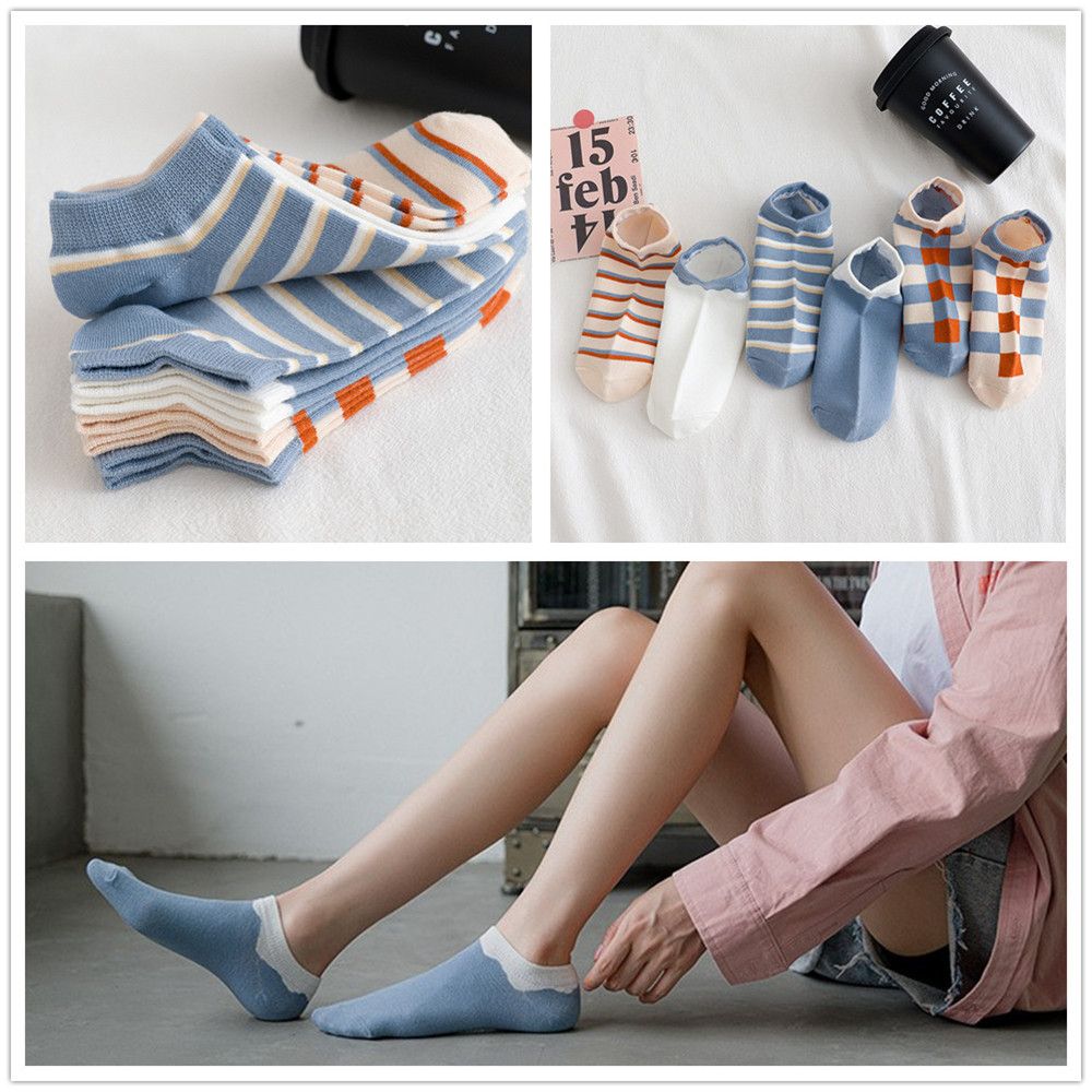 Women's Lovely Fresh Striped Plaid Socks Ankle Socks Short Socks Breathable