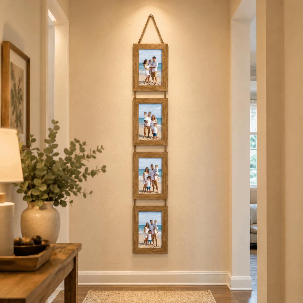 Stile Rustico Pittura Murale Cornice per Foto Portafoto Collegato Cornice per Ritratti di Famiglia Decorazione da Parete