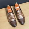 Punk Style Casual Läder Herrskor Ny Trend Formella Herr Loafers Mockasiner Andningsbara Slip-on Herr Båtskor Brogue Skor för dagligt bruk