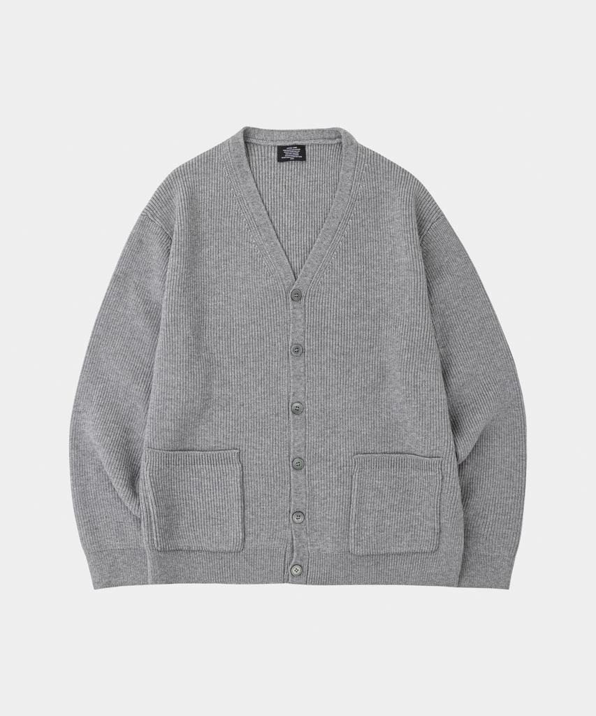 LETTERCOMO Essential V-Neck Cardigan Knit Gray