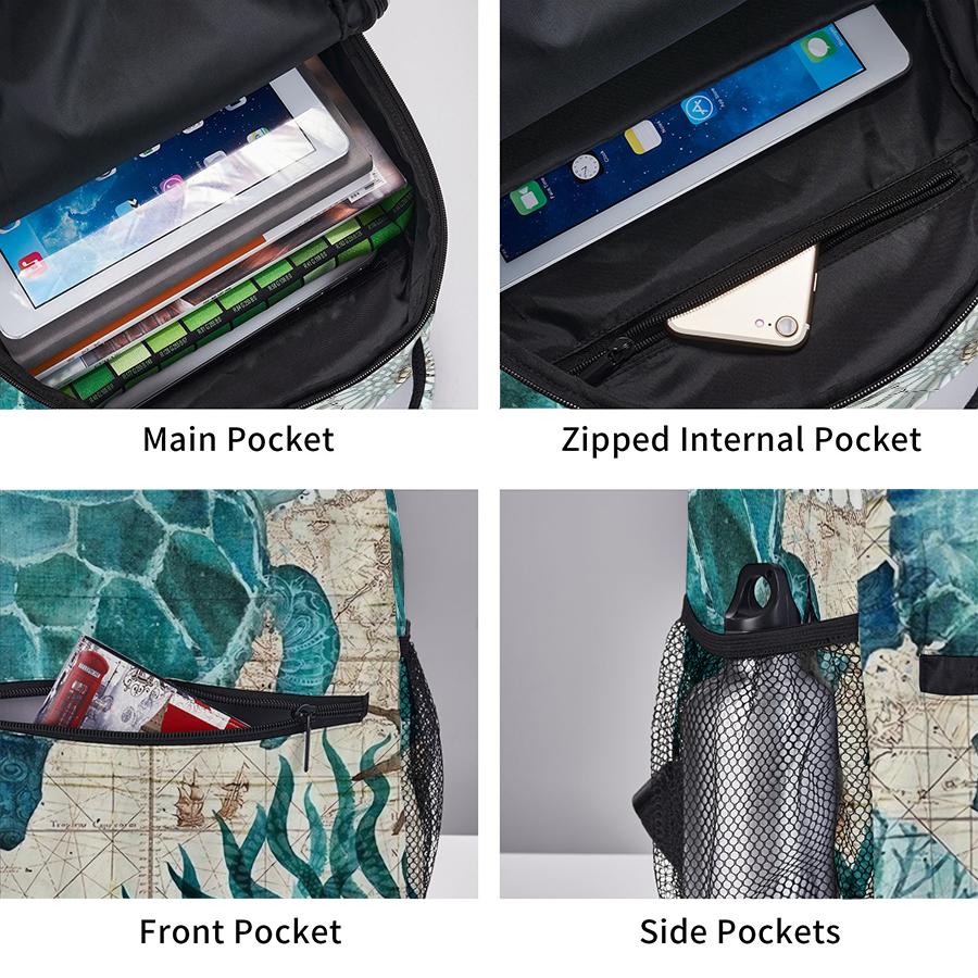 Metal Dragon Print Three Piece Rucksacks Set for Boys Plus Girls Best Gifts 2D Flat Animated School Carrier for Children