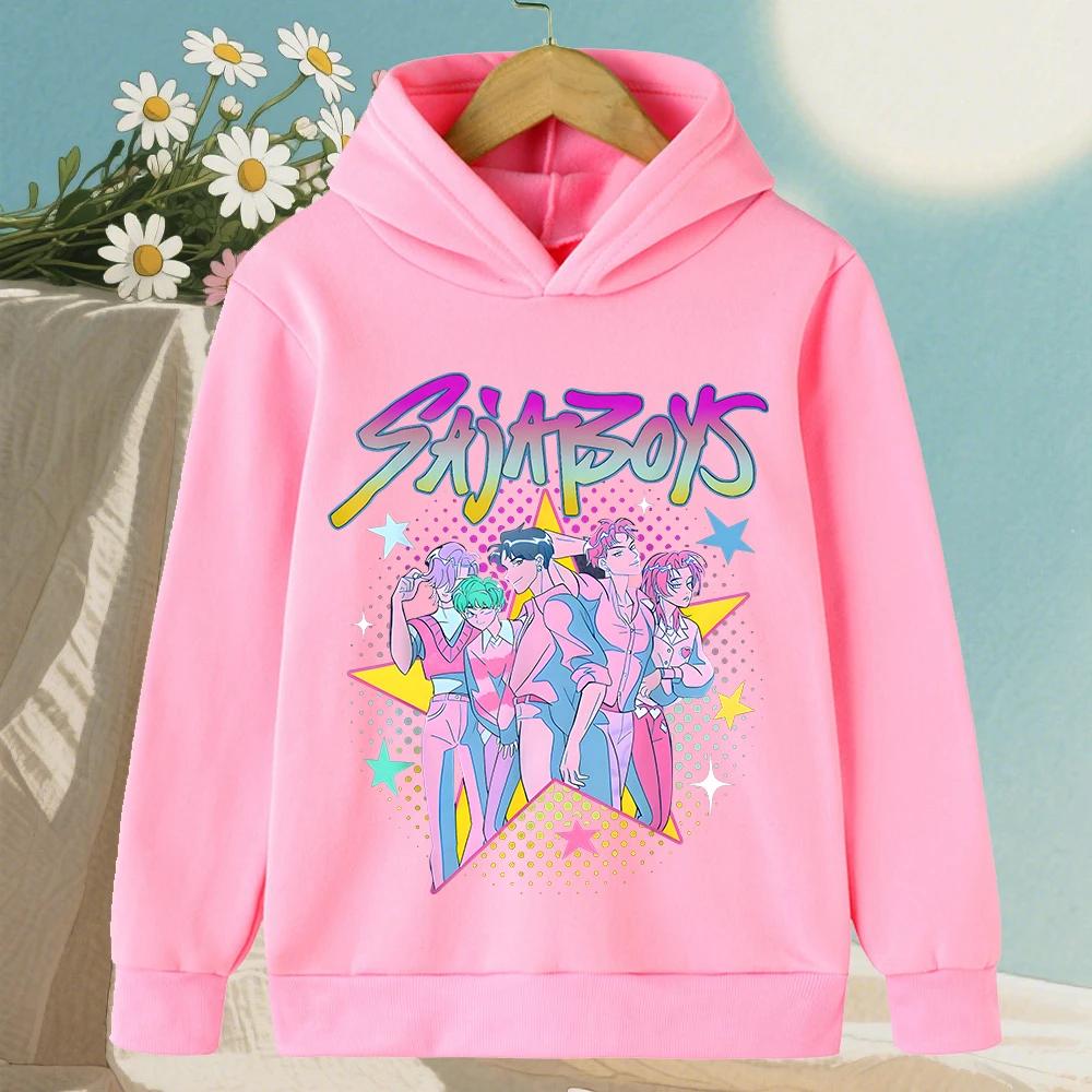 

K-pop Охотник на демонов Саджа Мальчики Мультяшные Девочки Мальчик Толстовка с капюшоном Теплая Детская Корейская волна Мода Повседневные Топы Повседневная одежда 100