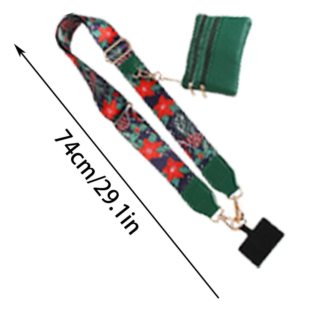 Mobile Phone Lanyard Christmas Neck Strap with Zippered Pouch Stylish and Beautiful Necklace Lanyard for Travel Business Daily