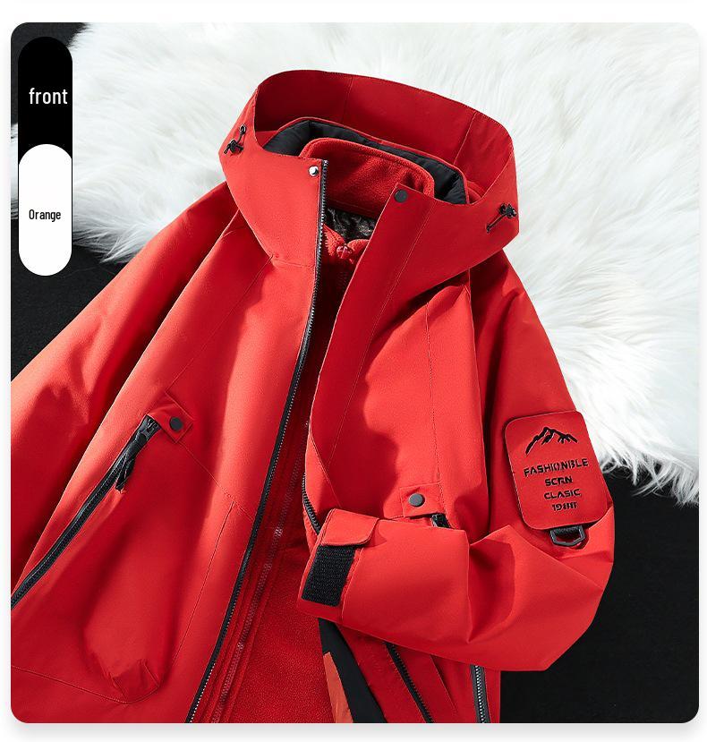 Big Brand Women's Blue 3-in-1 Jacket - Spring/Autumn 2026, Windproof & Waterproof Mountaineering Outerwear