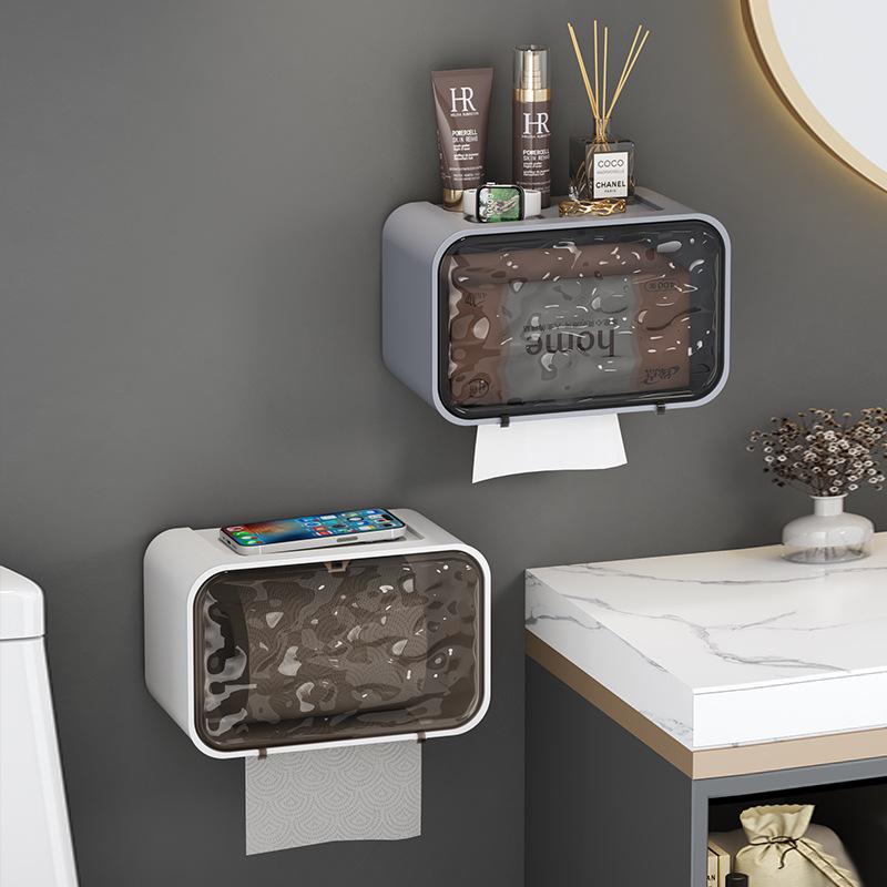 

Good-looking Home Wall-Mounted Waterproof Toilet Paper Box Free Punch Wall Paper Extraction Box Toilet Paper Rack Storage