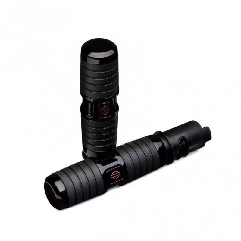 Harley-Davidson Universal Softail Street Bob Breakout Fat Boy Handlebar Grips Aluminum Black Chrome 27x11x7cm