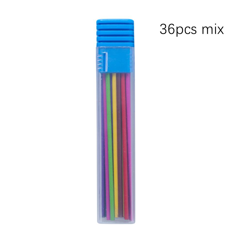 36 Stück/Karton Mechanischer Bleistift 2,0 mm Schwarz/Rot/Farben Minen Nachfüllung Zum Schreiben Skizzieren Kunst Zeichnen Malen Schreibwaren