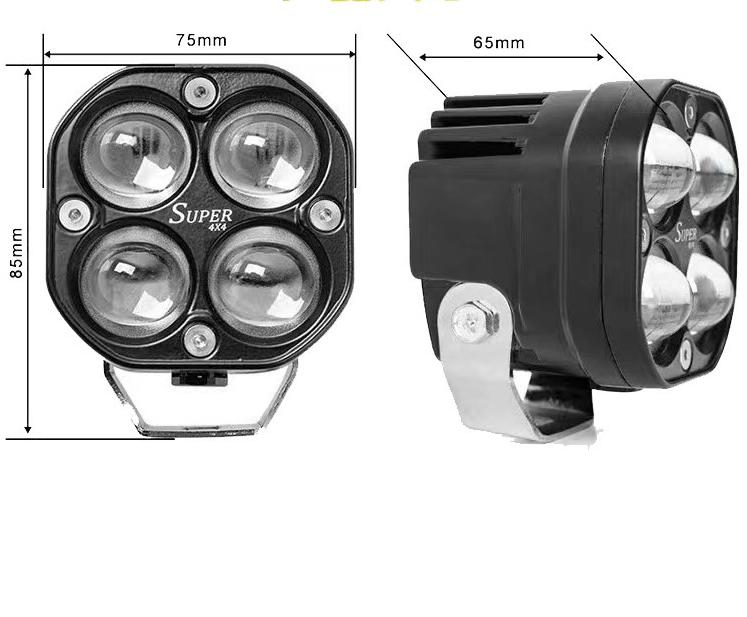 3 Inch 40W Square Car LED Work Light 5D Lens Yellow White Dual Color High Low Beam Bumper Fog Inspection Spotlight