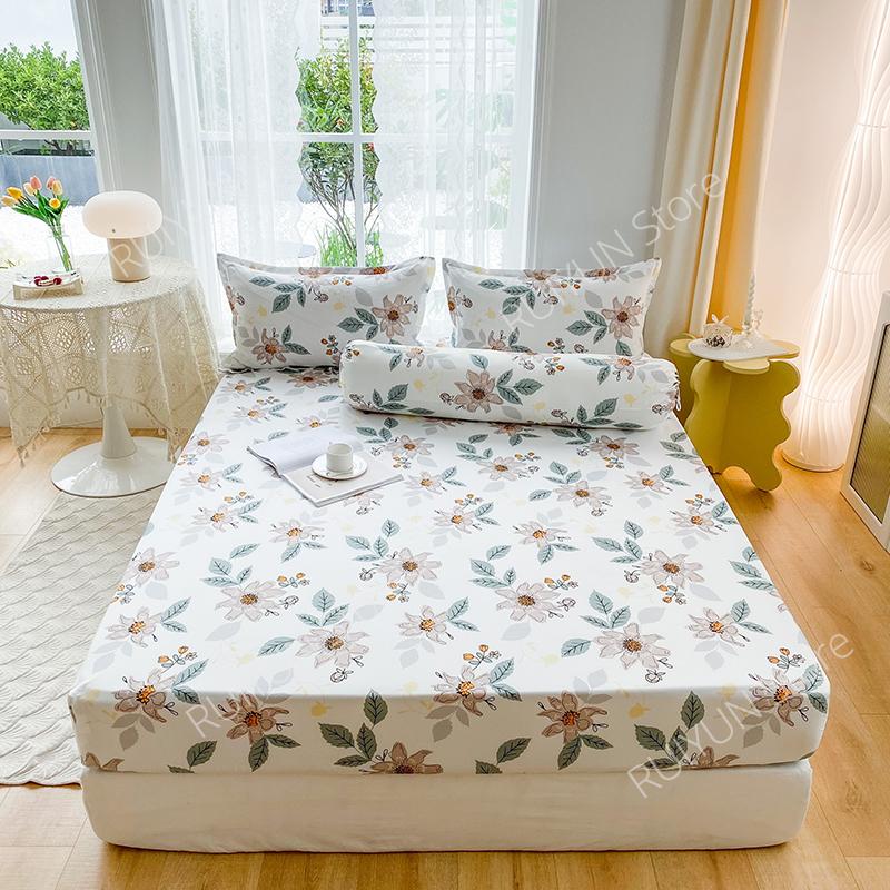 Neues bedrucktes Spannbettlaken Matratzenbezug Bettlakenbezug mit Gummizug Rutschfestes Bettlaken Staubdichter Matratzenschoner