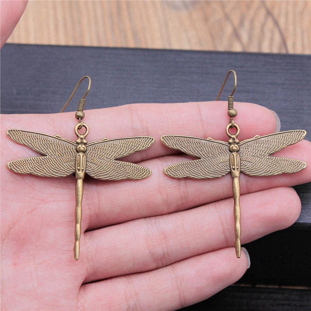 Hängeohrring Libelle Schmetterling Vintage Schmuckzubehör Ohrringgröße 18x19mm QE009
