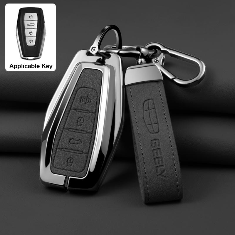 Zinc Alloy Leather Car Key Fob Case For Geely Cool Loch X6 X7 Ex7 Emgrand Global Eagle Gx7 Key Case Car Key Fob Case