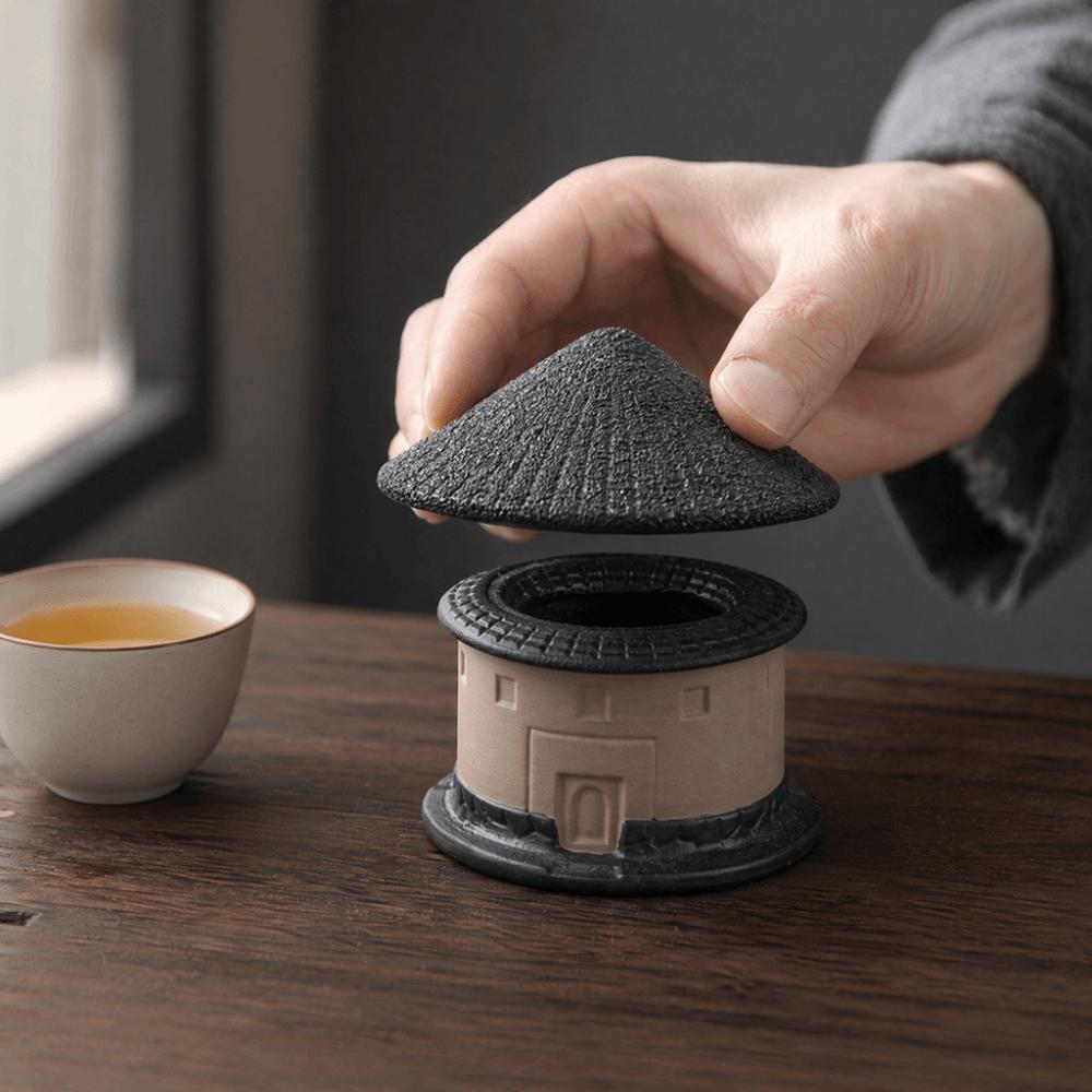 Non-Porous Microporous Ceramic Coffee Filter Reusable Hakka Earth Buildings Coffee Drip Cup Travel