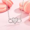925 Sterling Silver Personality Creative Bond Love Zircon Necklace Birthday Party Anniversary Gift
