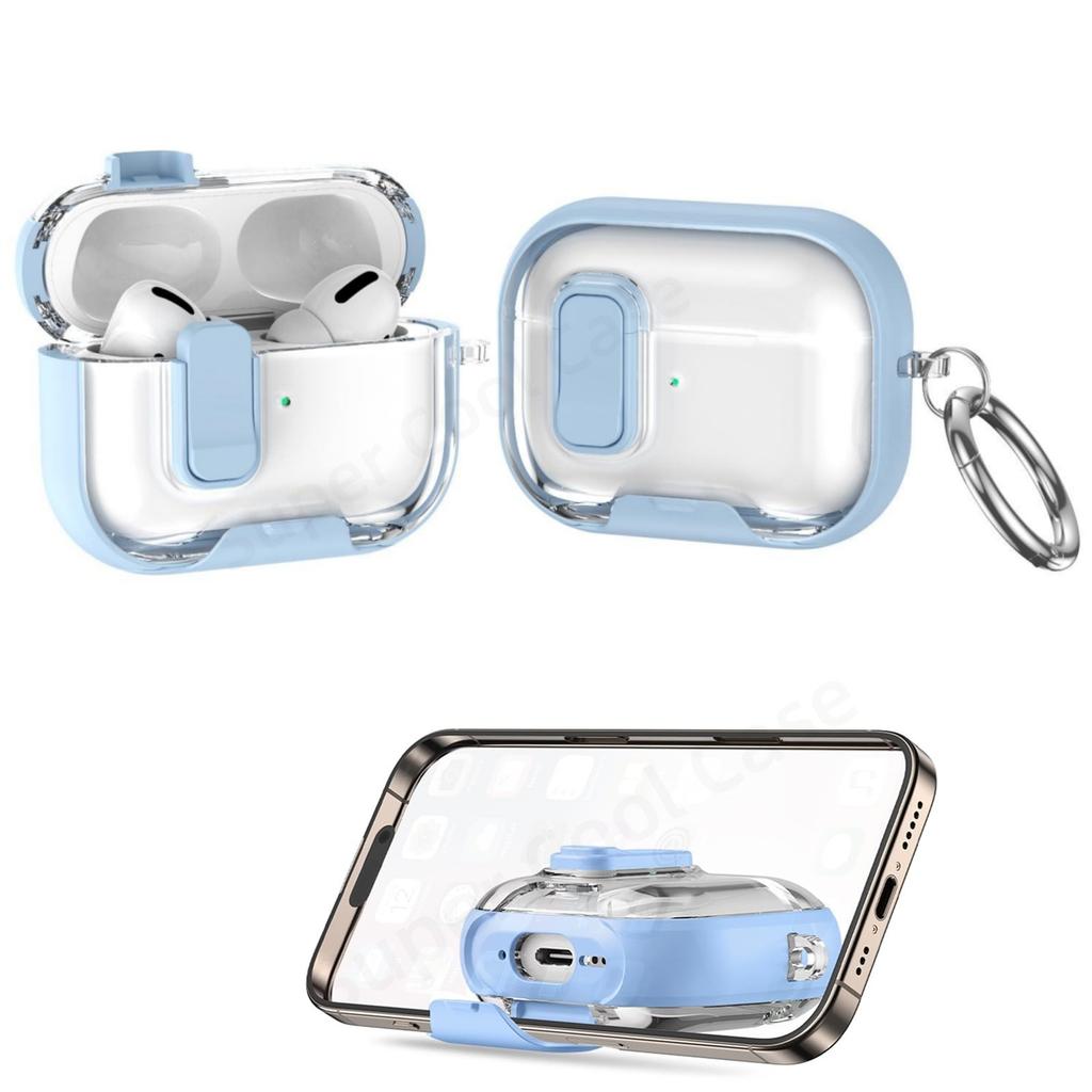 For AirPods Pro 3 Earphone Cases Safety Lock & Phone Stand Design for AirPods Pro 3 Full Drop Protective Cover for AirPods Pro 3