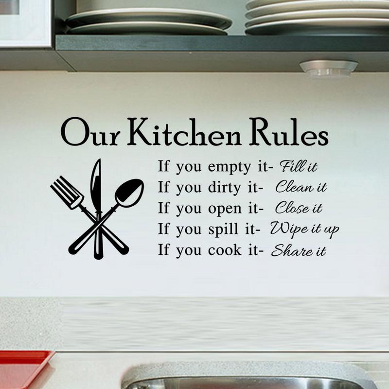 English Our Kitchen Kitchen Wall Stickers Living Room Bedroom Decoration Stickers