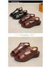 2021 Roman Style Zippered Wedge Sandals with Open Toe for Women
