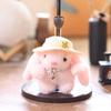 Simulated Decor Pearl Embroidered Flower Hat Cartoon Rabbit Plush Toy Pendant