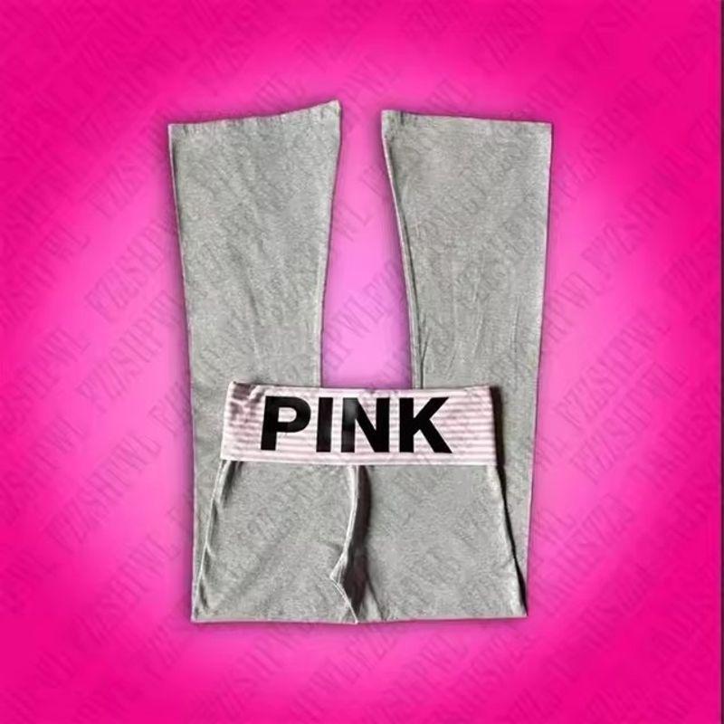 Pants Export Fashion New Arrival Letters Print Casual Pure Color Pants American Fashion Elastic Waist Basic Pants