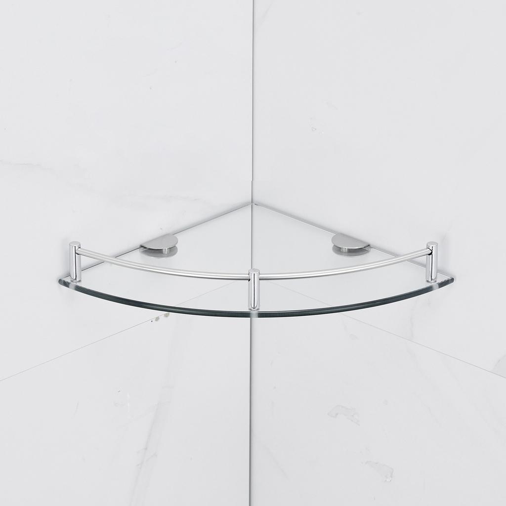 Bathroom Glass Corner Shelf Wall Mounted ,Tempered Glass Shelf For Storing Shower Gel/Soap-C Bathroom Shelves,