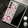 Polka Dot Cherry Print Case For Samsung Z Flip 8 7 6 5 Luxury Plating Leather Skin Folding Phone Cover For Galaxy Z Flip8 Flip7 Flip6