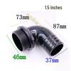 1.5" Black Plastic Elbow for 2.5" Water Pump Conversion