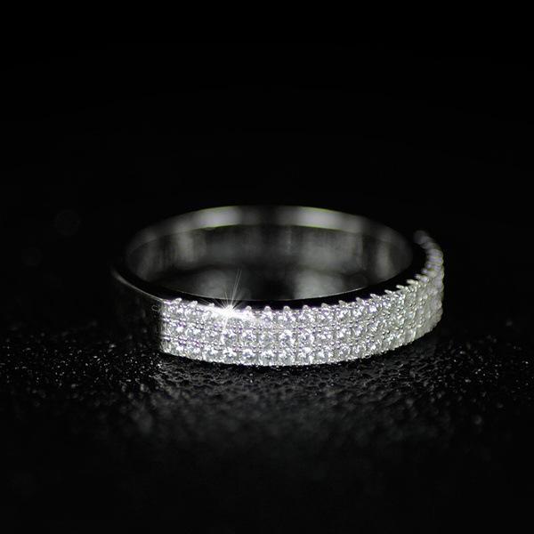 Luxury White Zircon Ring white gold Color Wedding Band Ring Jewelry Female Girls Promise Engagement Rings For Women