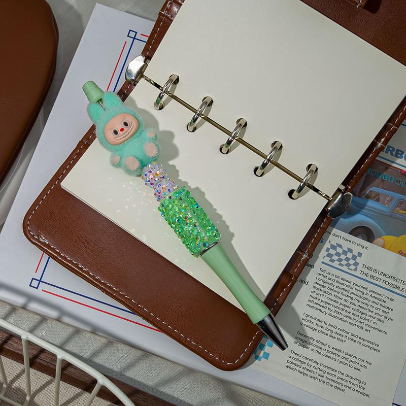 1 stk Flocking Labubu Kawaii Perlekjede Penner Søt Tegneserie Kulepenn Student Skrivesaker Kontorrekvisita Gaver