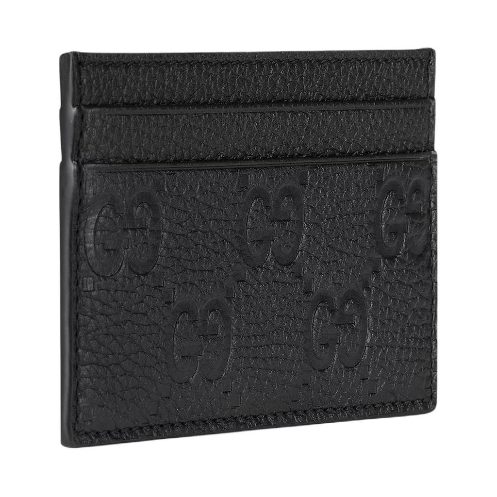 Gucci GG Monogram Imprint Logo Leather Card Holder Men accessories Black 835151-AAE51-1000
