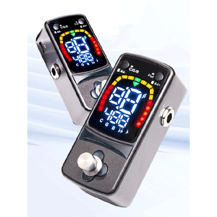 Digital Guitar Pedal Tuner LCD Display Metal Cover Chromatic Guitar Tuner Pedal Effect for Guitar Bass Musicians
